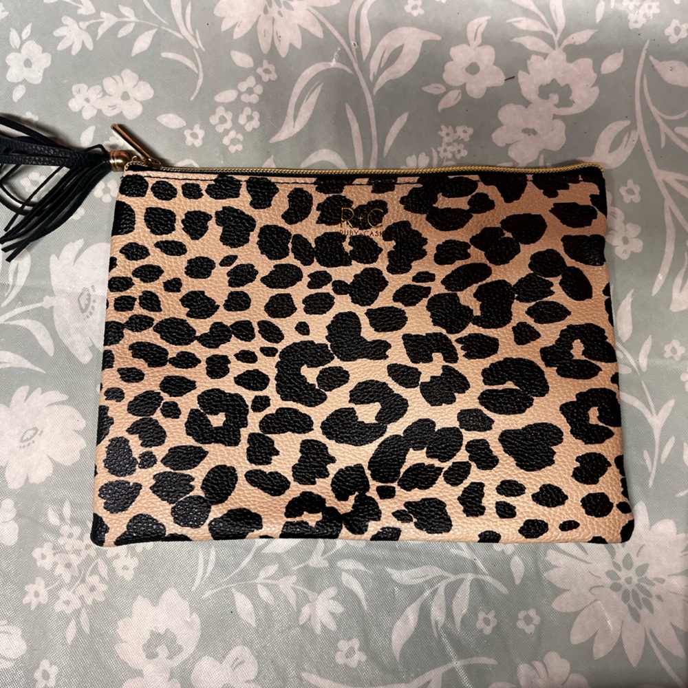 Black and Tan Animal Print (cheetah)Clutch